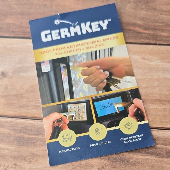 GermKey Antimicrobial Brass Keychain Tool - Picture 4 of 5